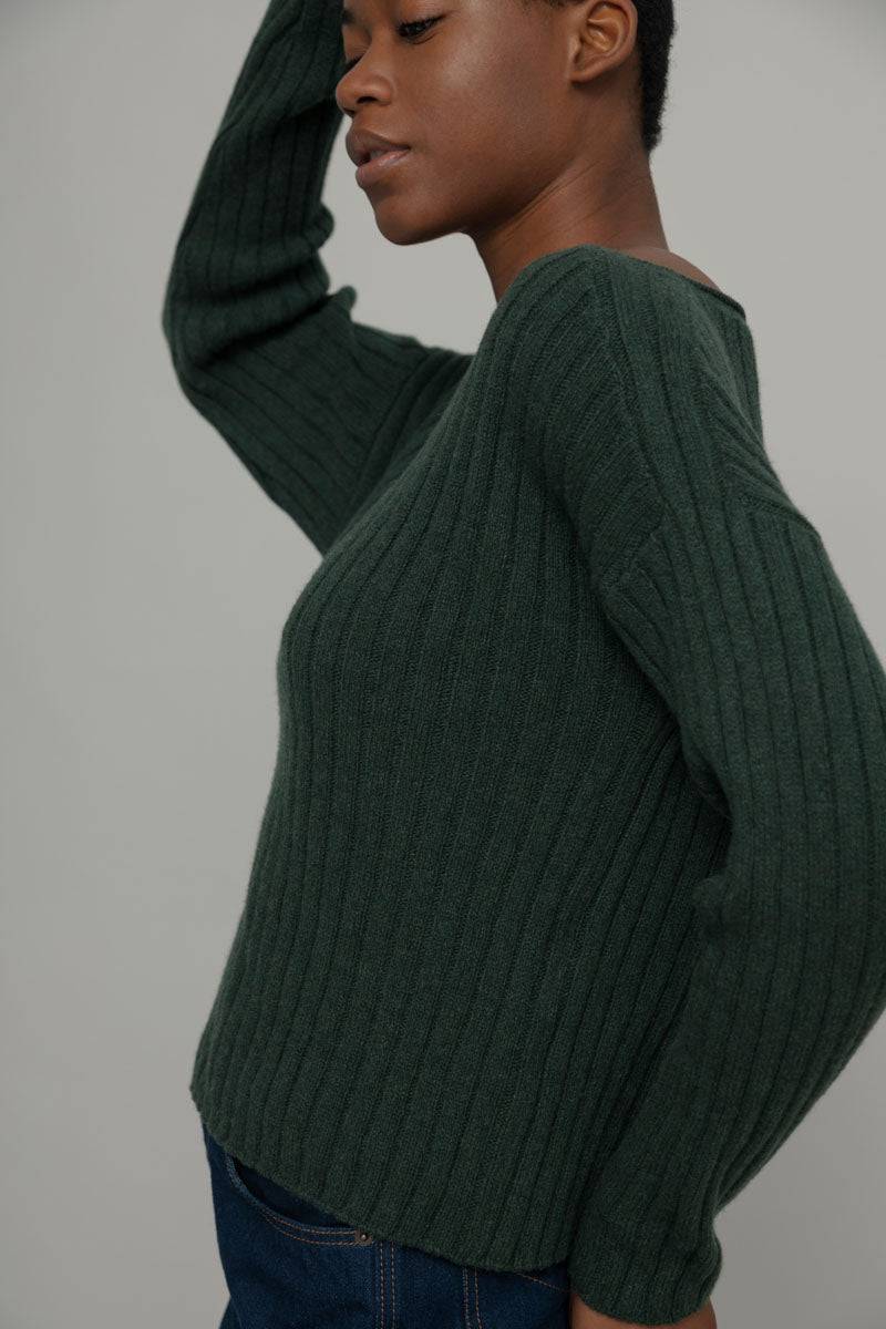 Rifò LUCE Maglia Scollo A Barca Donna Cashmere Rigenerato