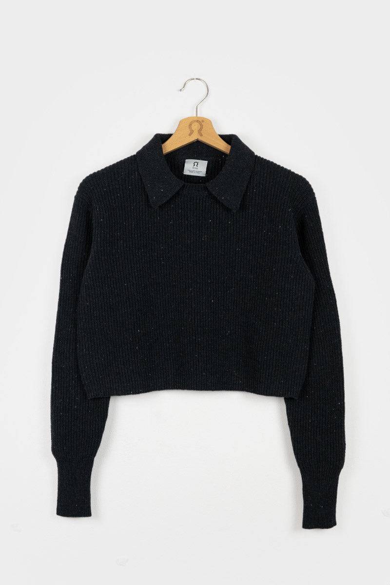 Rifò MARTINA Maglia Cropped Donna Cotone Jeans Rigenerato