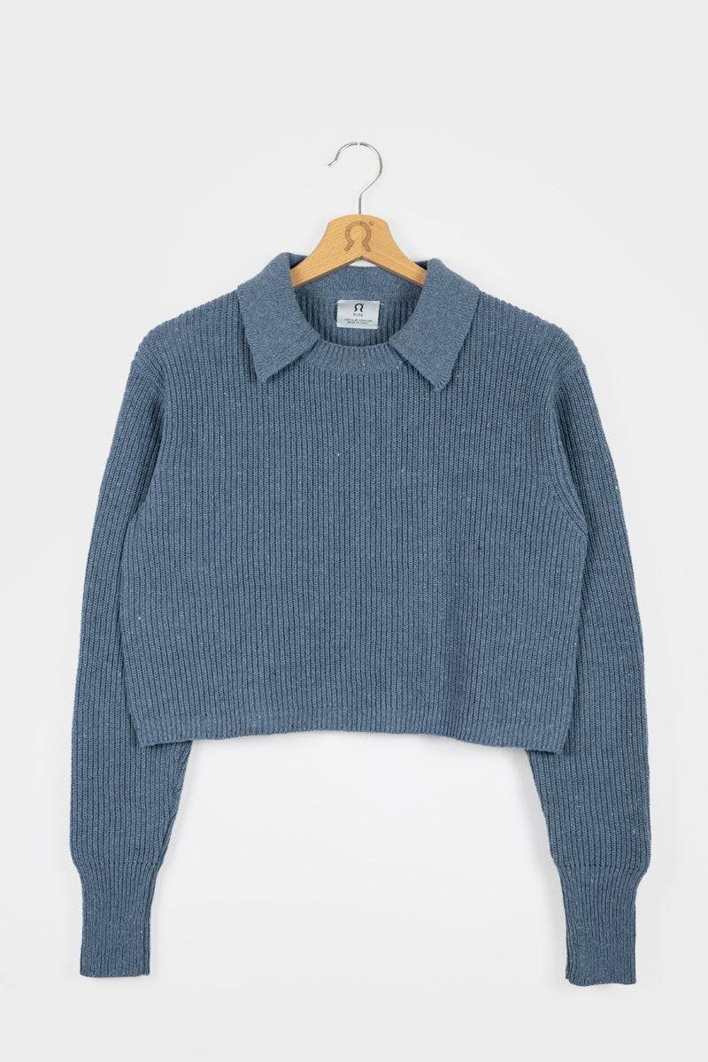 Rifò MARTINA Maglia Cropped Donna Cotone Jeans Rigenerato