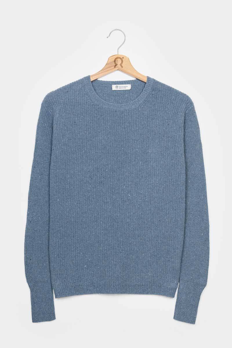 Rifò RACHELE Maglia Girocollo Donna Cotone Jeans Rigenerato