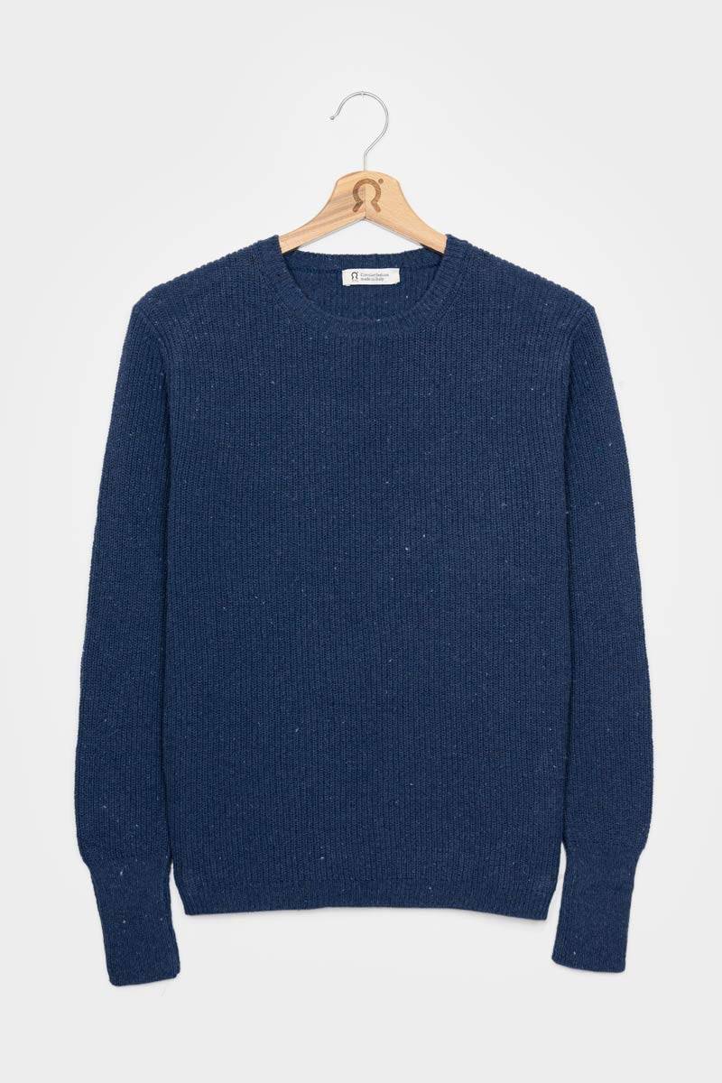 Rifò RACHELE Maglia Girocollo Donna Cotone Jeans Rigenerato