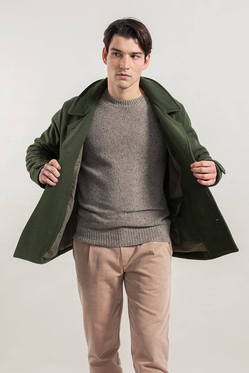 Rifò ACHAB Giacca Peacoat Uomo Lana Rigenerata