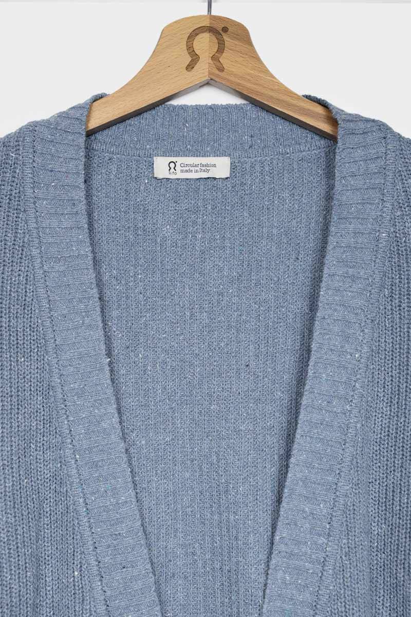 Rifò CARA Cardigan Donna Cotone Jeans Rigenerato