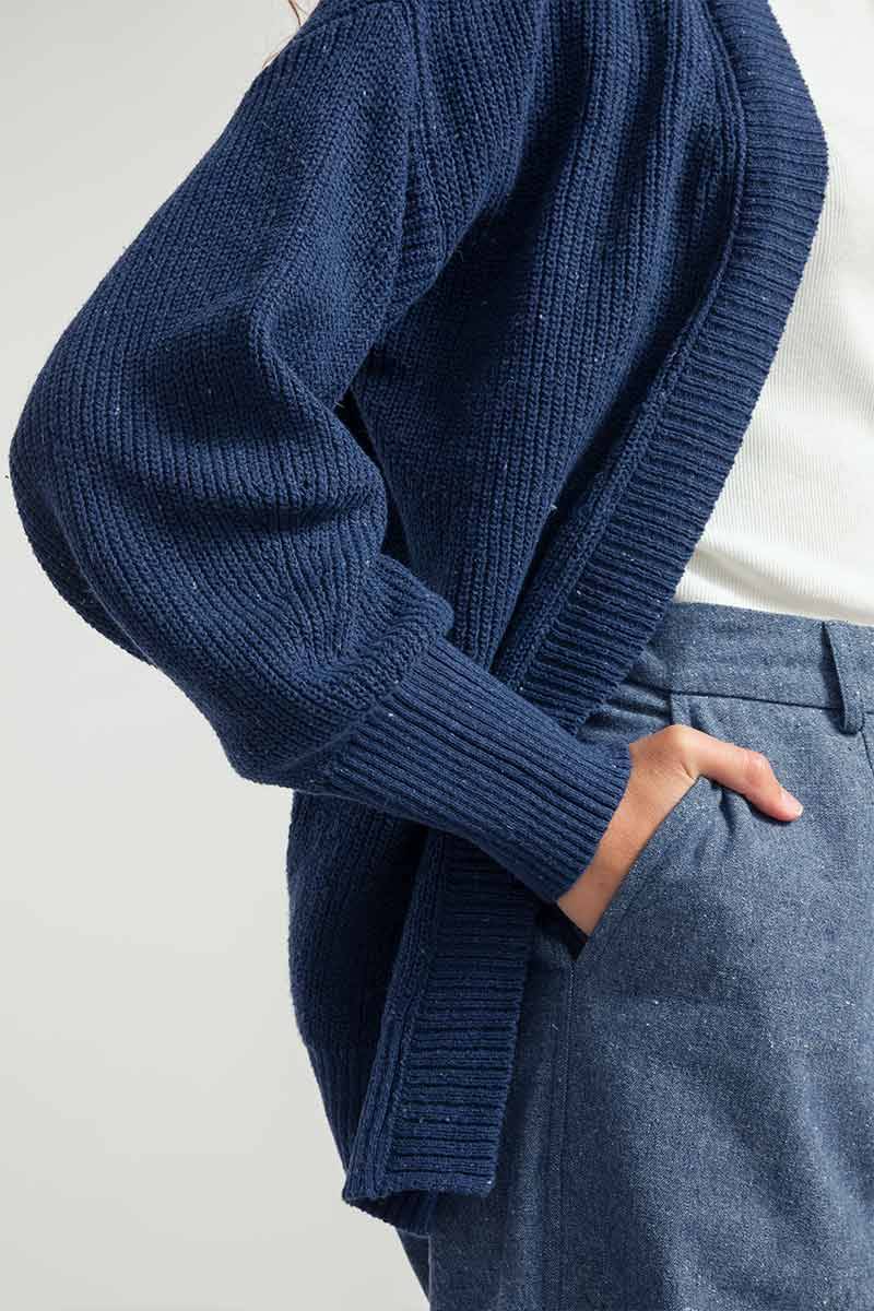 Rifò CARA Cardigan Donna Cotone Jeans Rigenerato
