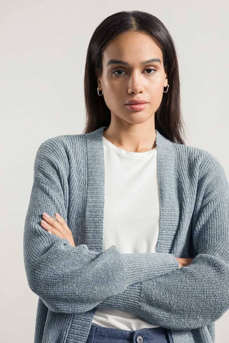 Rifò CARA Cardigan Donna Cotone Jeans Rigenerato