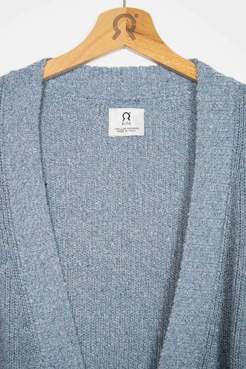 Rifò CARA Cardigan Donna Cotone Jeans Rigenerato