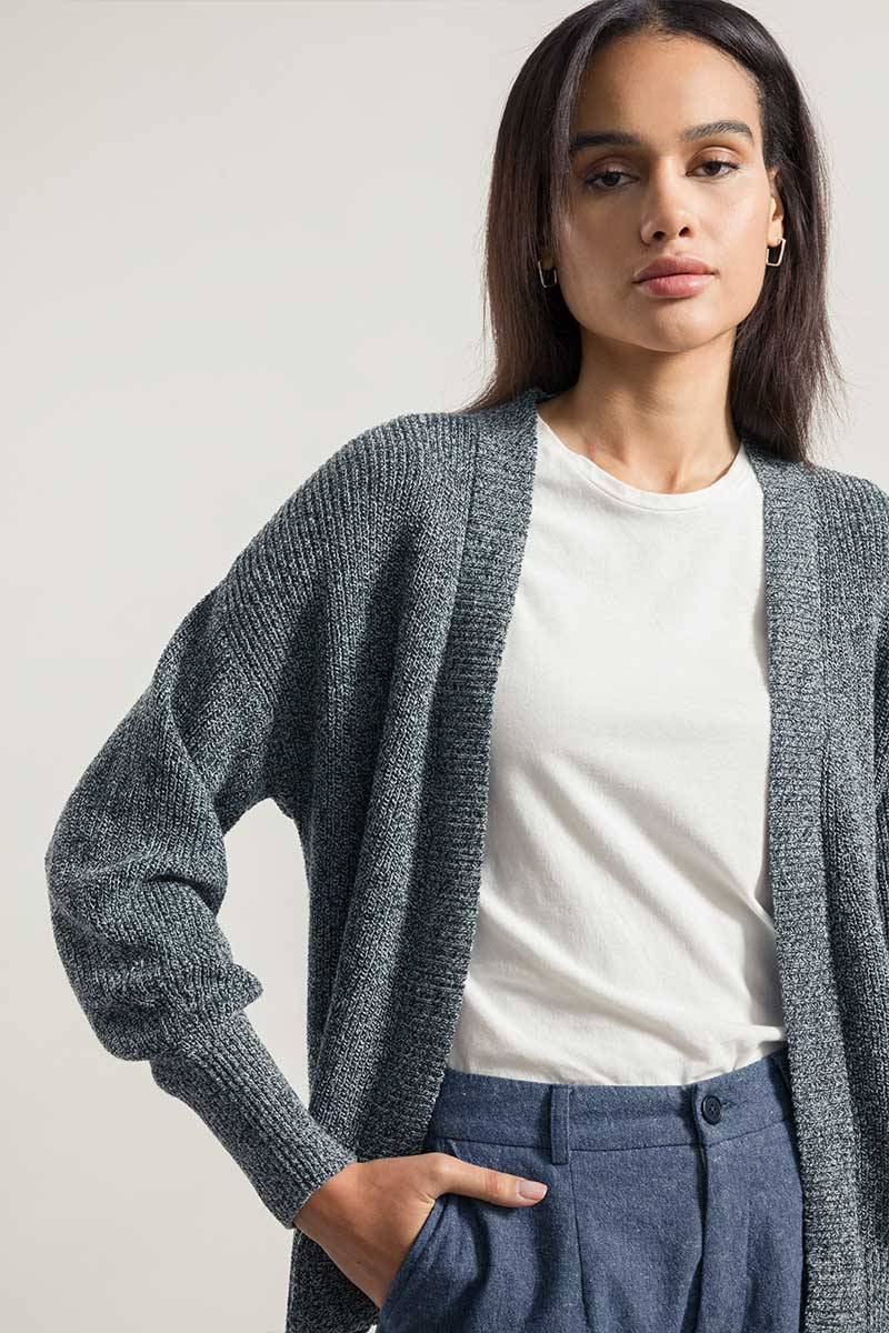 Rifò CARA Cardigan Donna Cotone Jeans Rigenerato