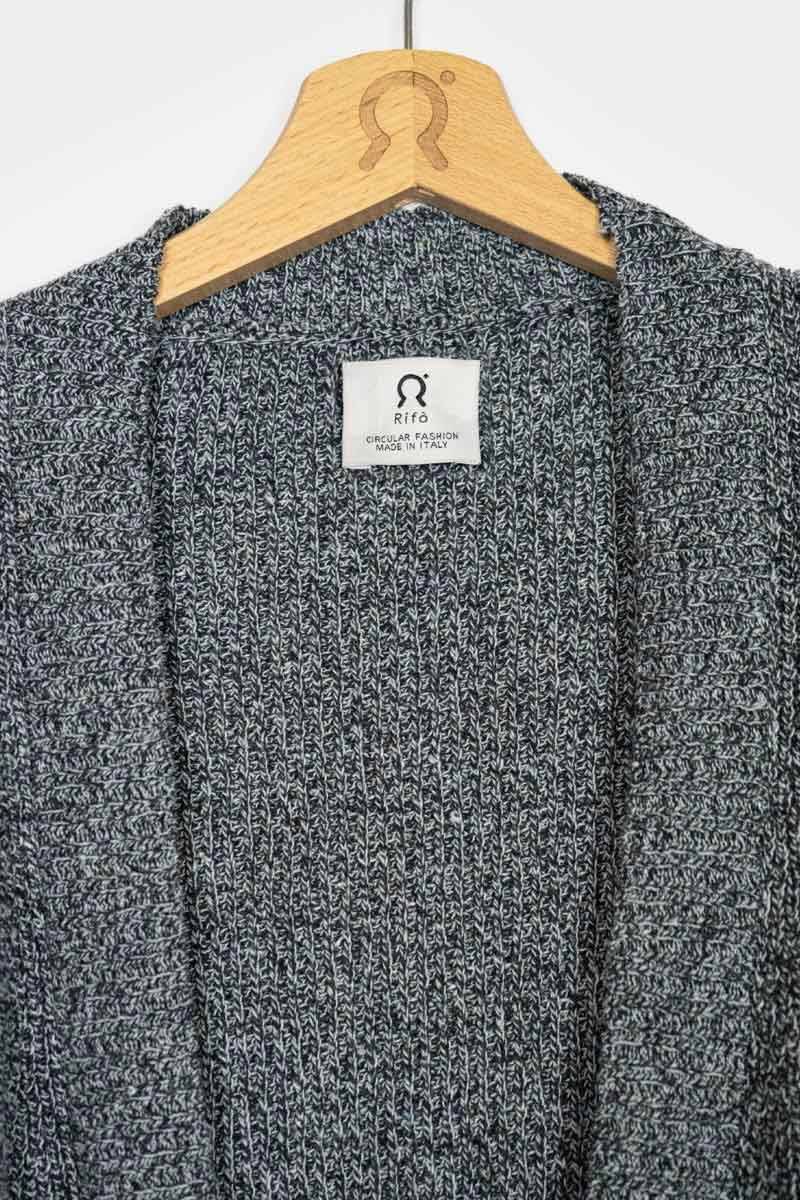 Rifò CARA Cardigan Donna Cotone Jeans Rigenerato