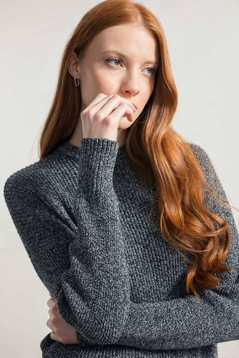 Rifò DARIA Maglia Donna Cotone Jeans Rigenerato