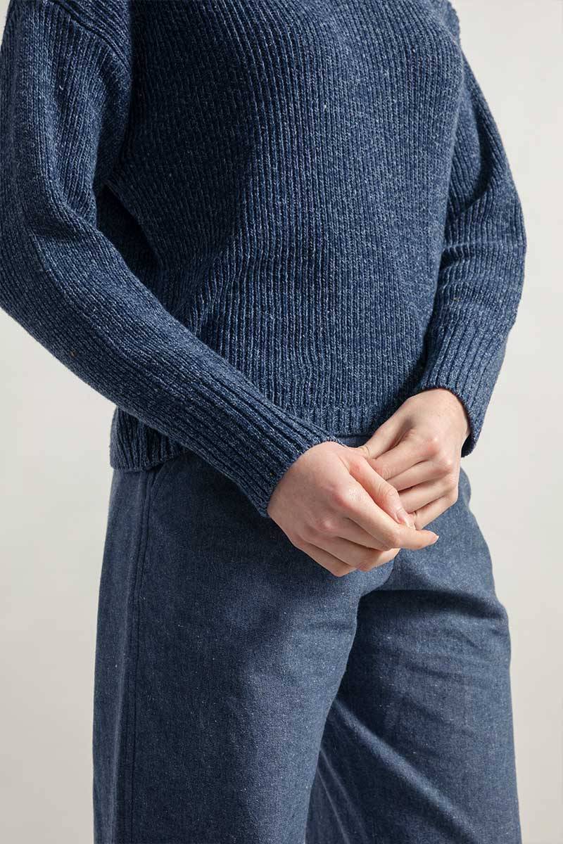 Rifò DARIA Maglia Donna Cotone Jeans Rigenerato