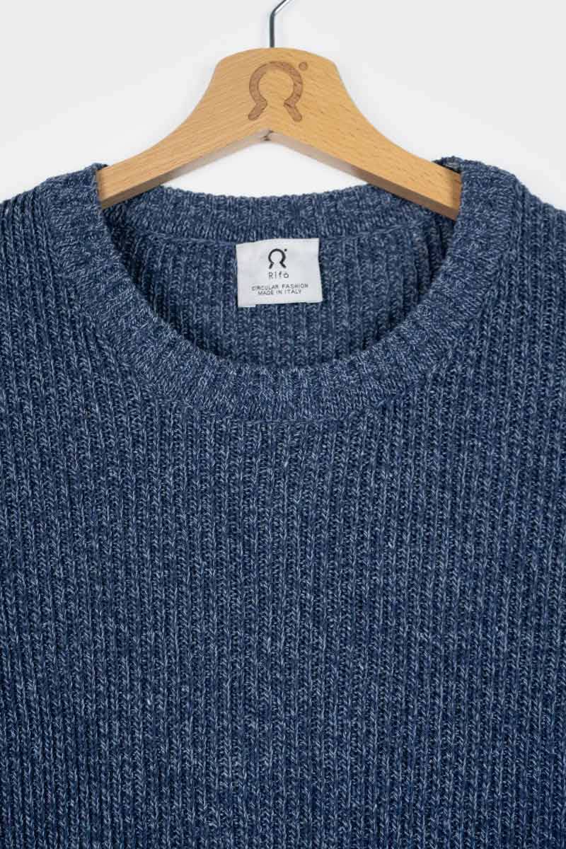 Rifò DARIA Maglia Donna Cotone Jeans Rigenerato