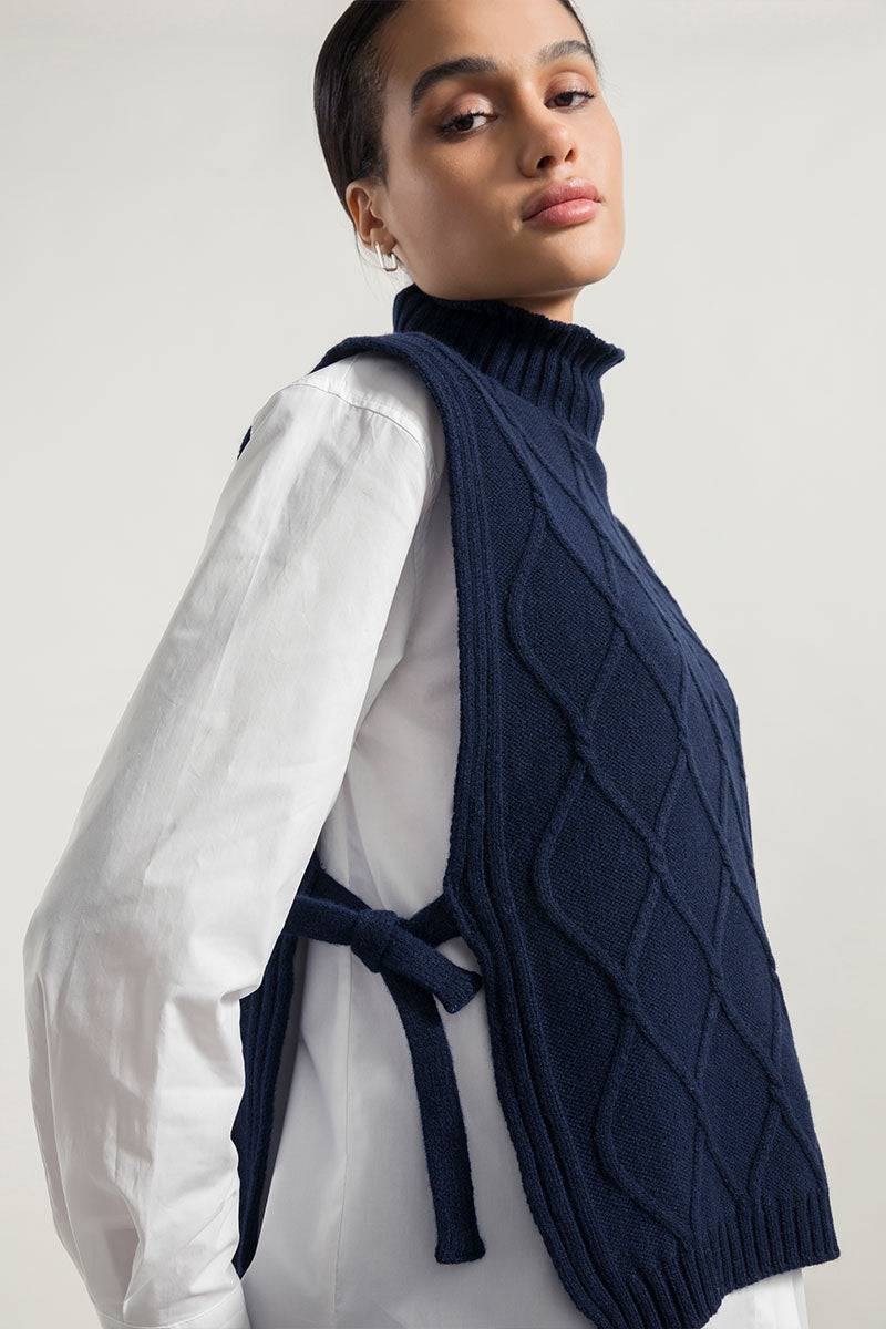 Rifò DELIA Gilet Collo Alto Lana Rigenerata