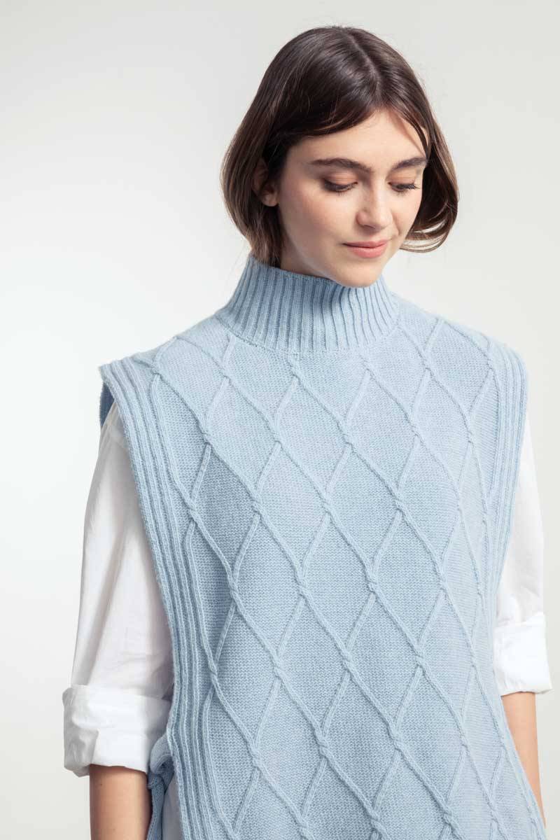 Rifò DELIA Gilet Collo Alto Lana Rigenerata