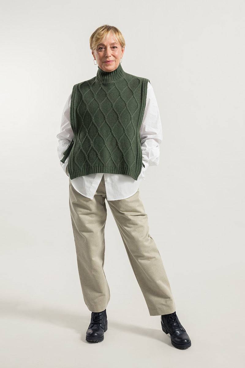 Rifò DELIA Gilet Collo Alto Lana Rigenerata