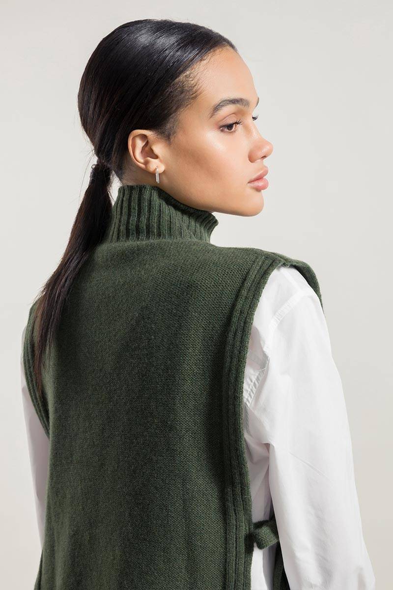 Rifò DELIA Gilet Collo Alto Lana Rigenerata