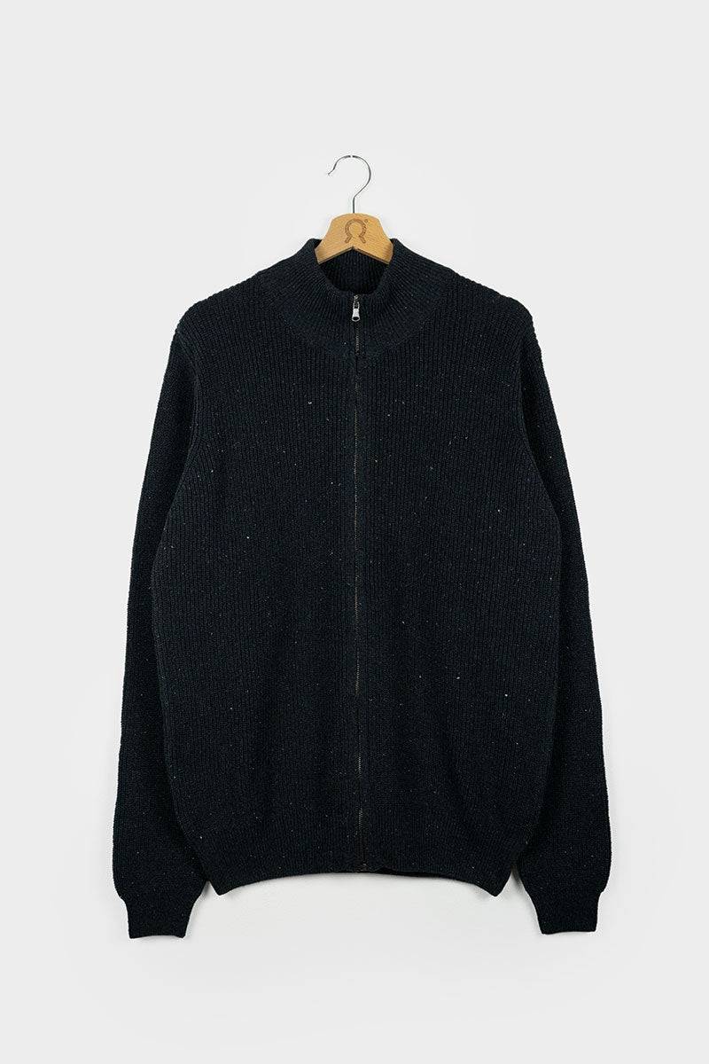 Rifò DUCCIO Cardigan Uomo Cotone Jeans Rigenerato