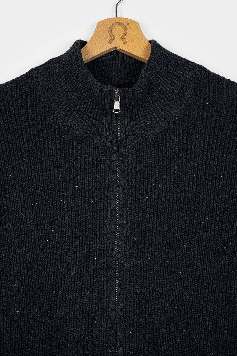 Rifò DUCCIO Cardigan Uomo Cotone Jeans Rigenerato