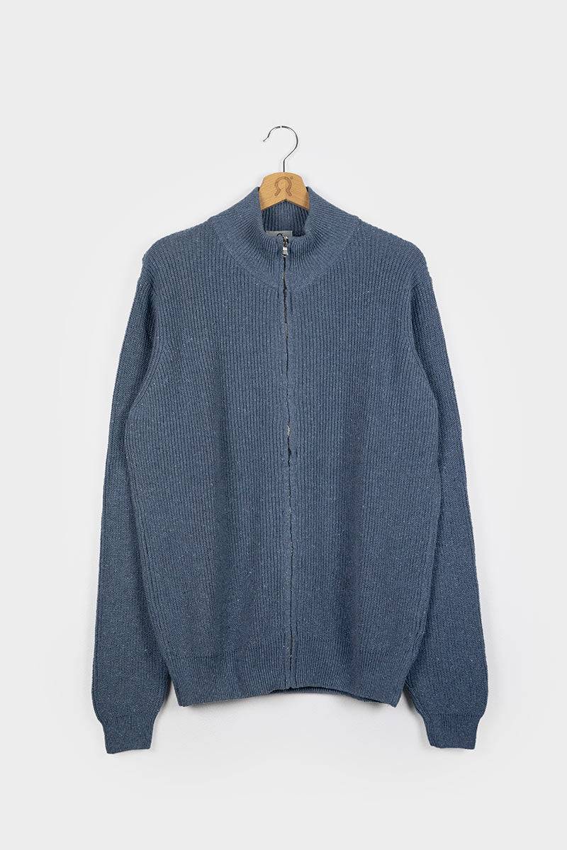 Rifò DUCCIO Cardigan Uomo Cotone Jeans Rigenerato