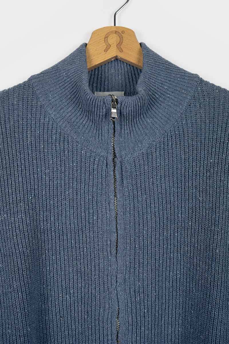 Rifò DUCCIO Cardigan Uomo Cotone Jeans Rigenerato