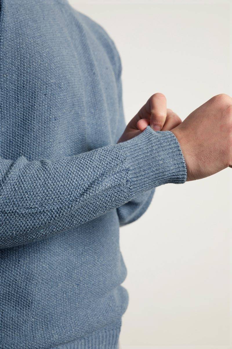 Rifò GINO Maglia Uomo Cotone Jeans Rigenerato