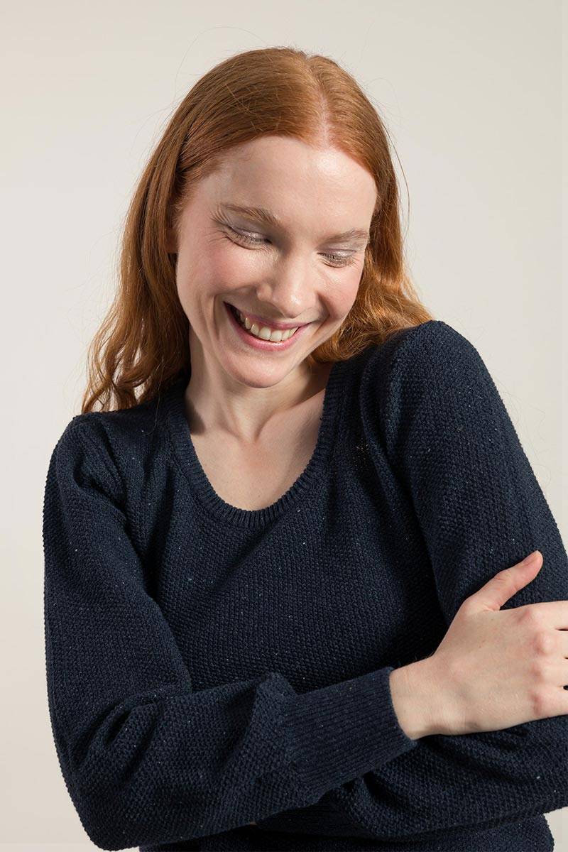 Rifò GRAZIA Maglia Donna Cotone Jeans Rigenerato