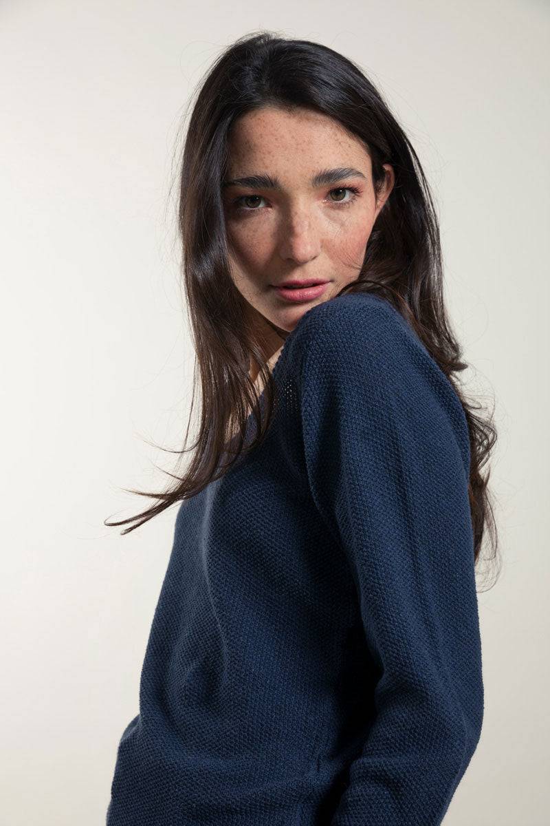 Rifò GRAZIA Maglia Donna Cotone Jeans Rigenerato