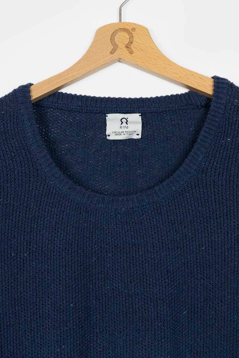 Rifò GRAZIA Maglia Donna Cotone Jeans Rigenerato