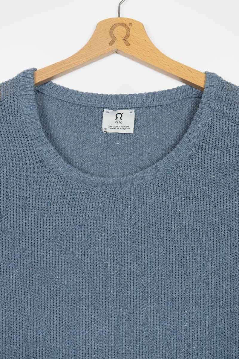 Rifò GRAZIA Maglia Donna Cotone Jeans Rigenerato