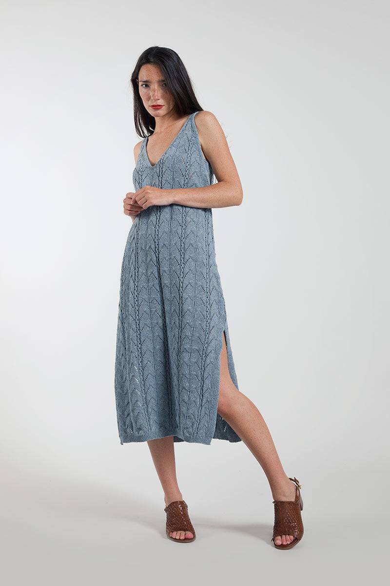 Rifò LOLA Abito In Maglia Cotone Jeans Rigenerato