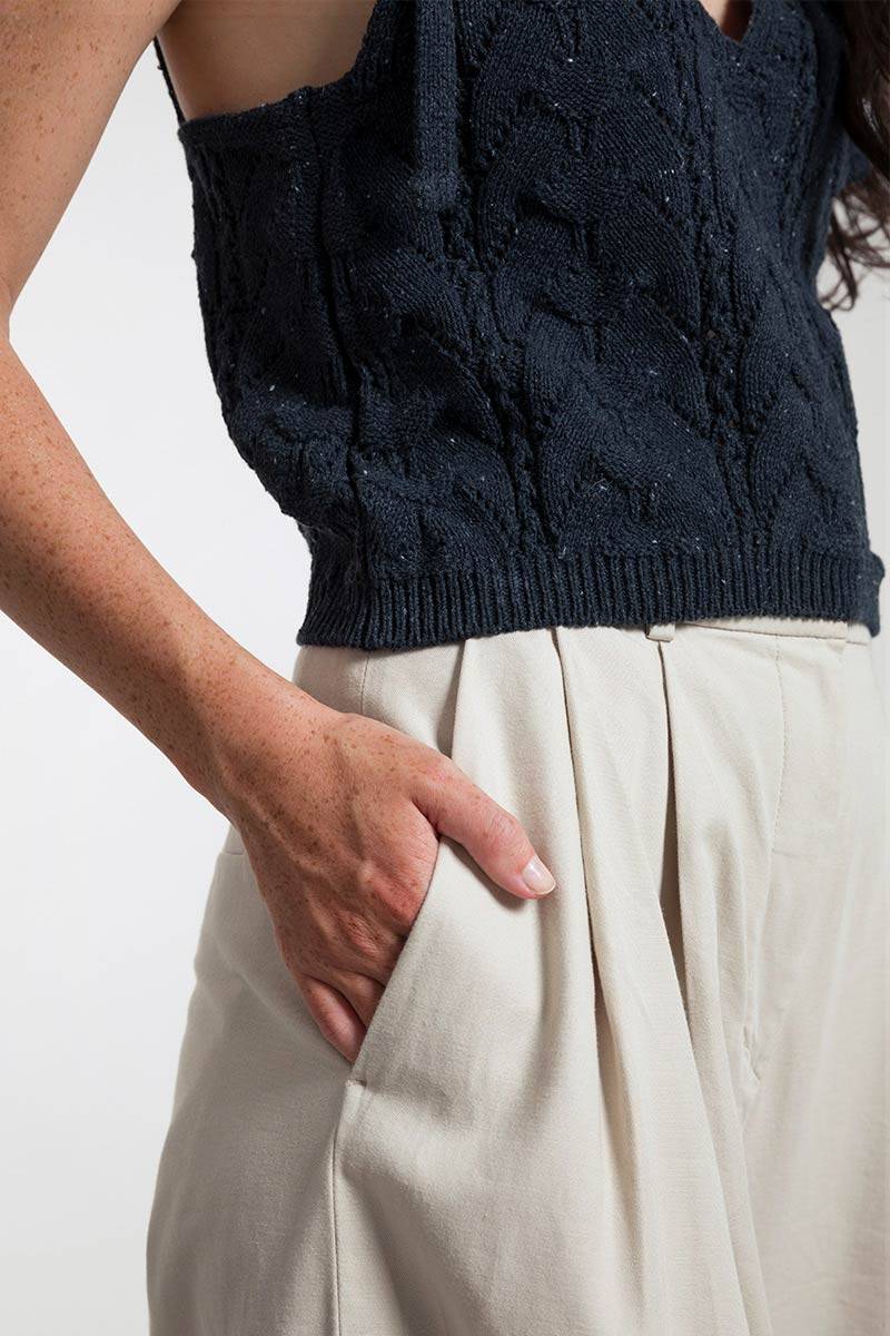 Rifò RENÉ Top Donna Cotone Jeans Rigenerato