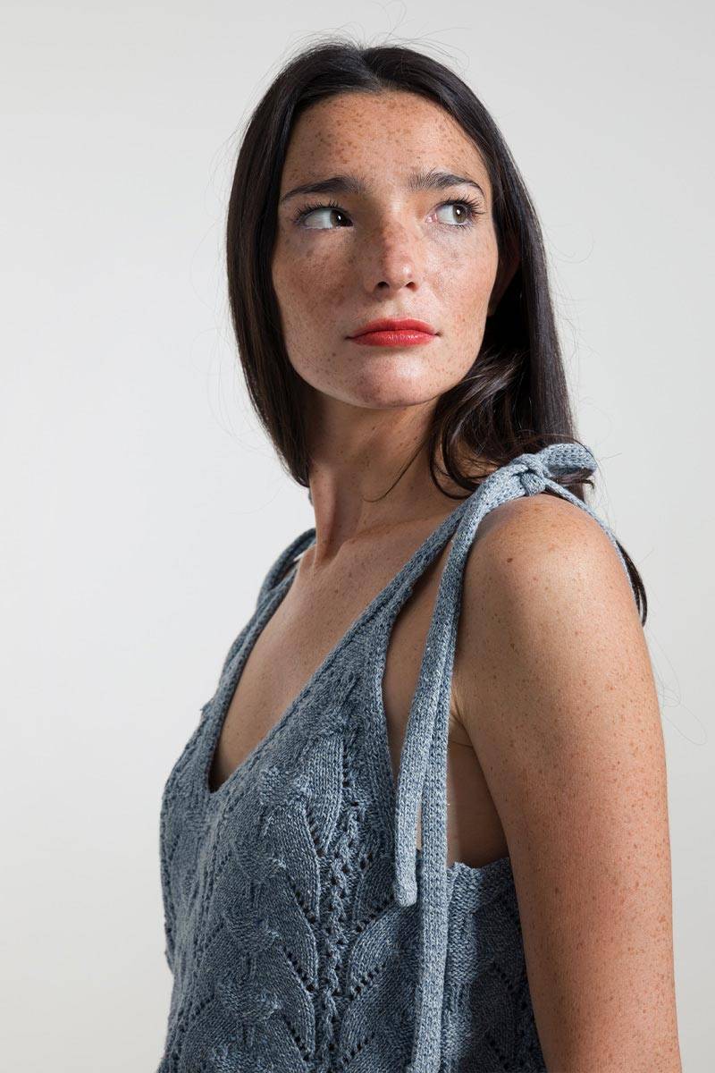 Rifò RENÉ Top Donna Cotone Jeans Rigenerato