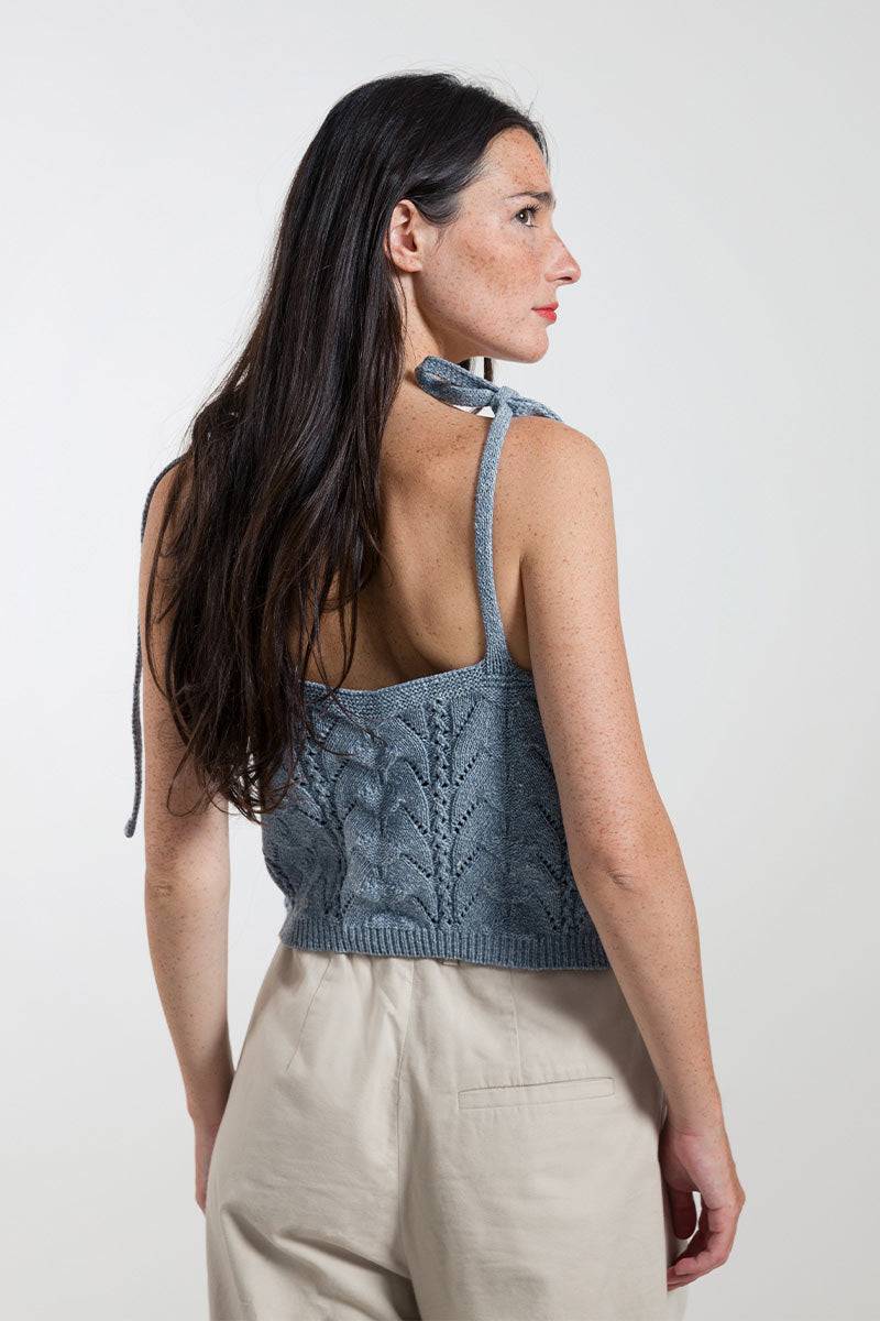 Rifò RENÉ Top Donna Cotone Jeans Rigenerato