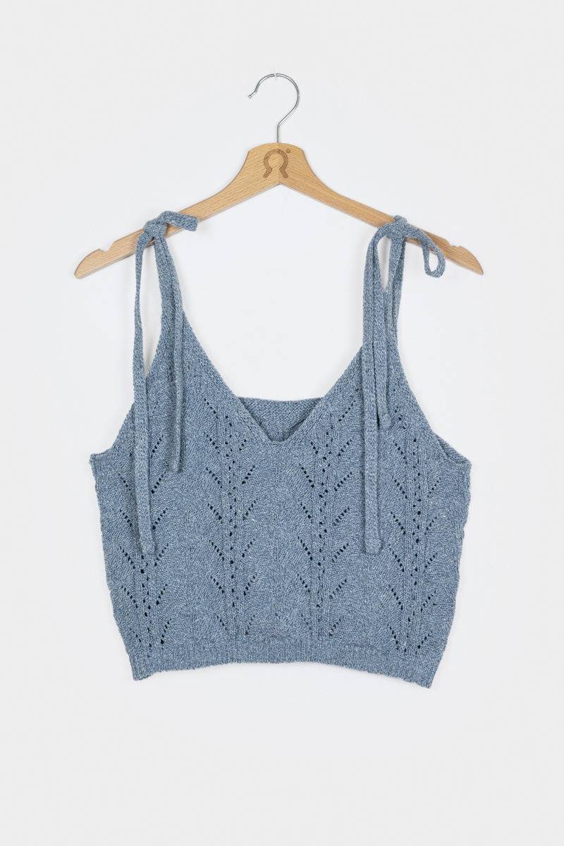 Rifò RENÉ Top Donna Cotone Jeans Rigenerato