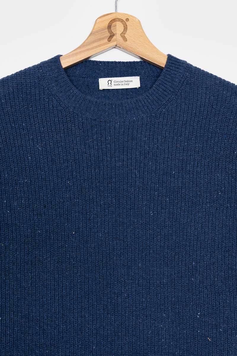 Rifò VITTORIO Maglia Girocollo Uomo Cotone Jeans Rigenerato