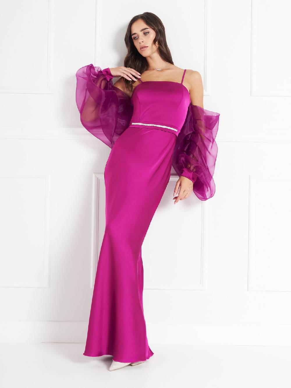 Rinascimento Abito atelier Lampone con Maniche Balloon