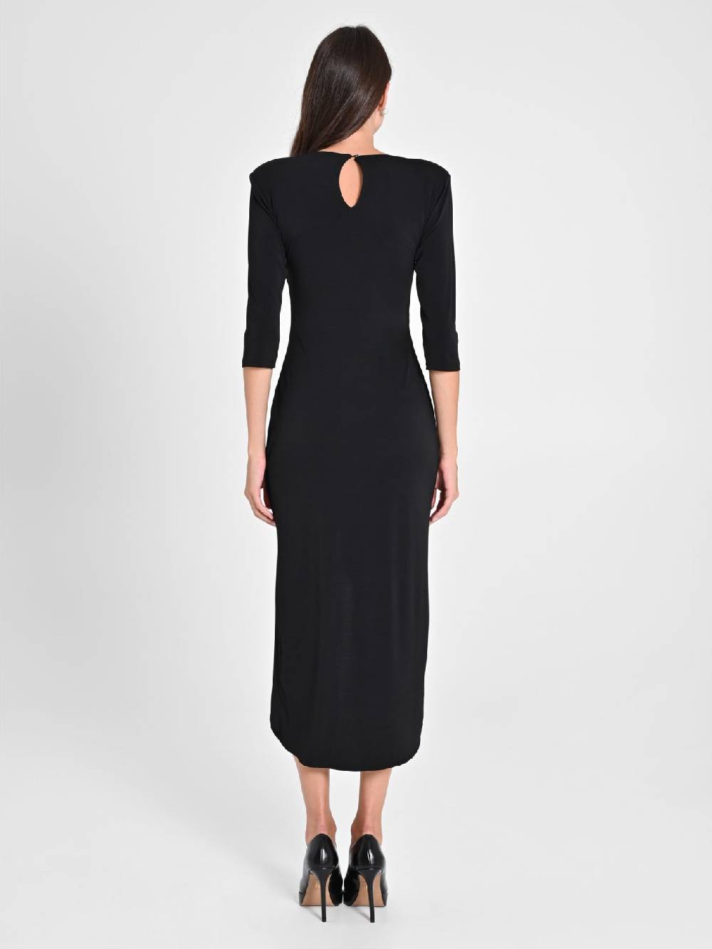 Rinascimento Abito Incrocio In Maglina Con Logo Nero