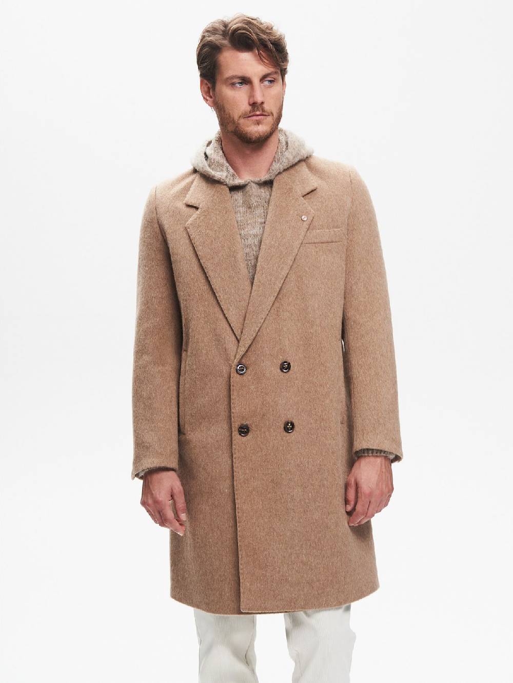 Rinascimento Cappotto Doppiopetto Uomo Over Spazzolato QB24