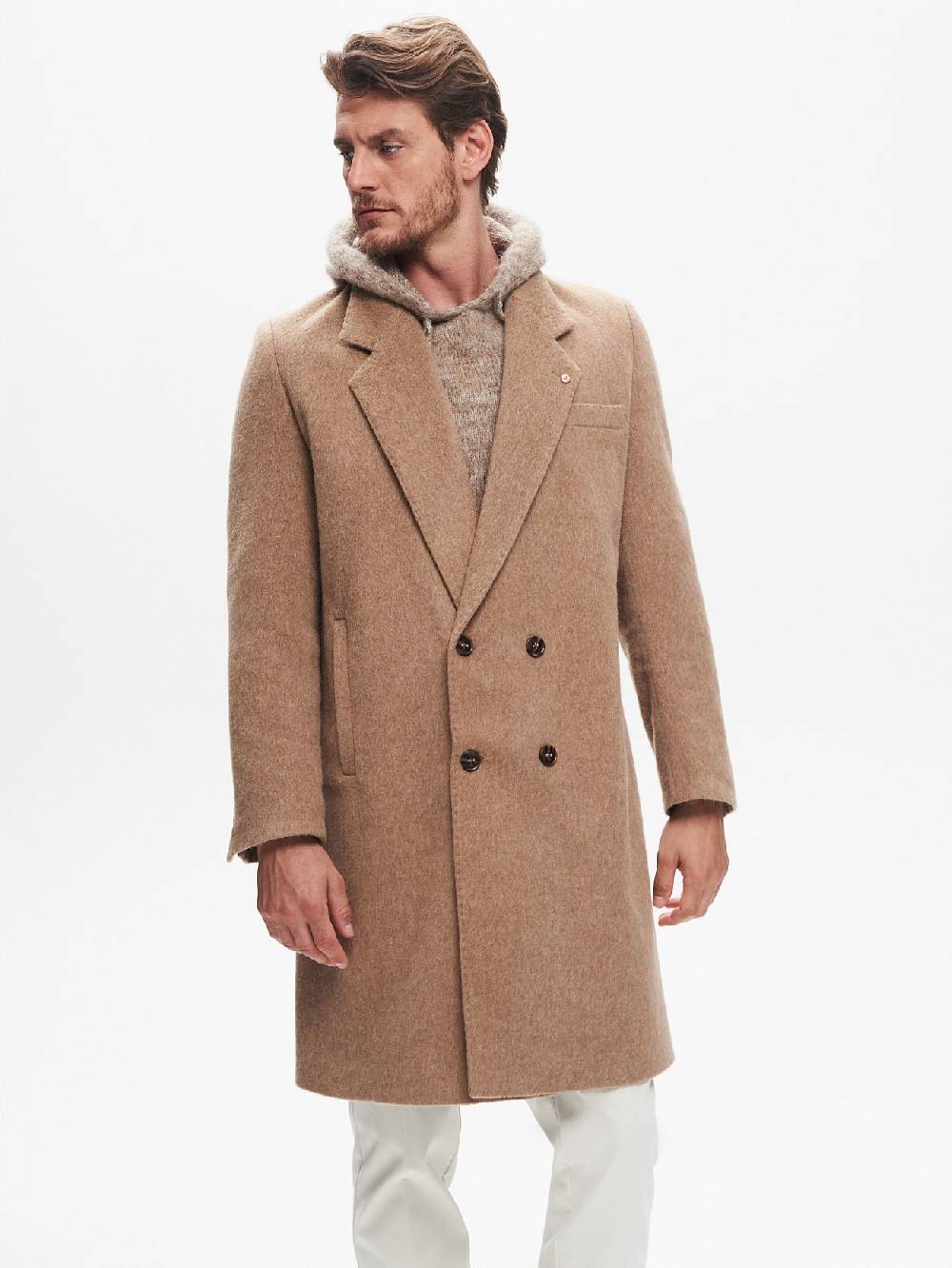 Rinascimento Cappotto Doppiopetto Uomo Over Spazzolato QB24