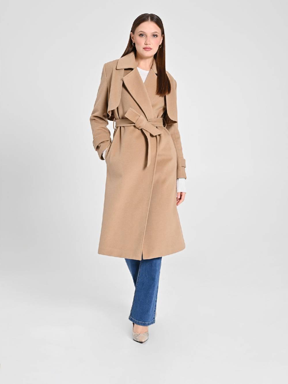 Rinascimento Cappotto Trasformabile Tre-In-Uno color Cammello
