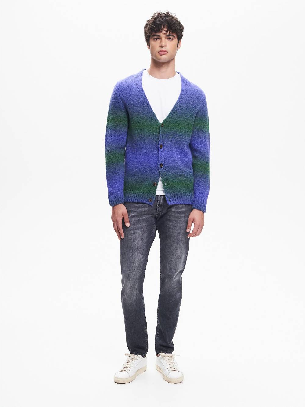 Rinascimento Cardigan Uomo Effetto Degradè Verde QB24
