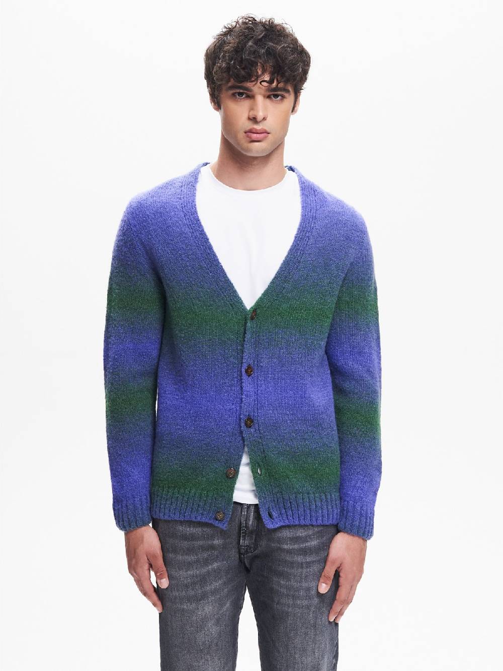 Rinascimento Cardigan Uomo Effetto Degradè Verde QB24