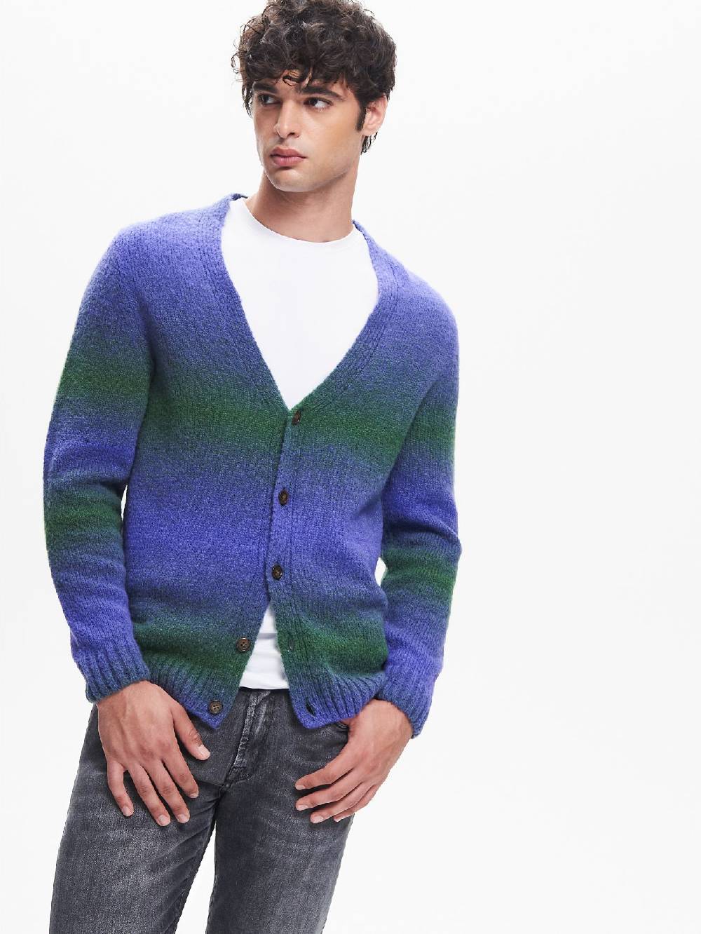 Rinascimento Cardigan Uomo effetto Degradè Verde QB24