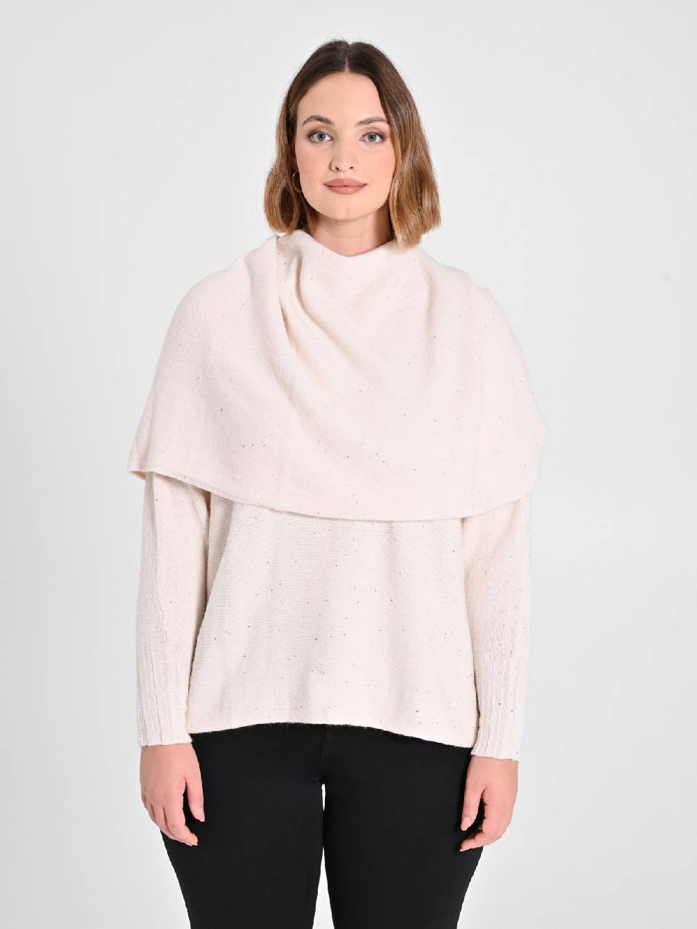 Rinascimento Collo In Maglia Curvy Scaldaspalle Beige