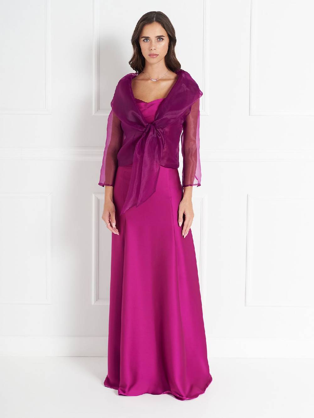 Rinascimento Coprispalle Atelier In Organza Lampone