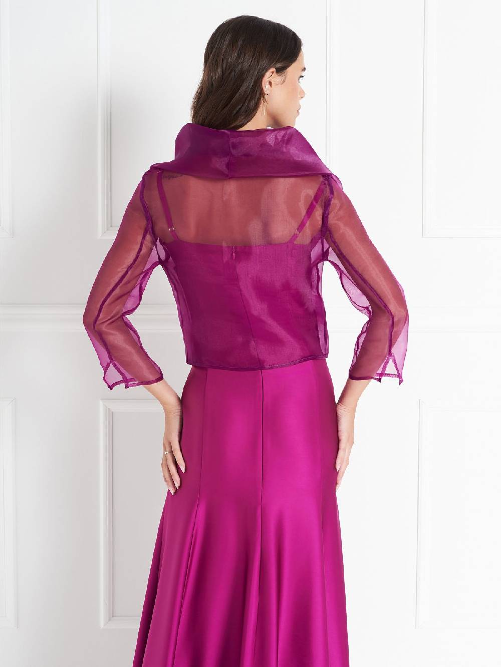 Rinascimento Coprispalle Atelier In Organza Lampone