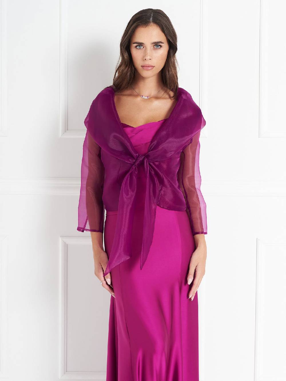 Rinascimento Coprispalle Atelier In Organza Lampone