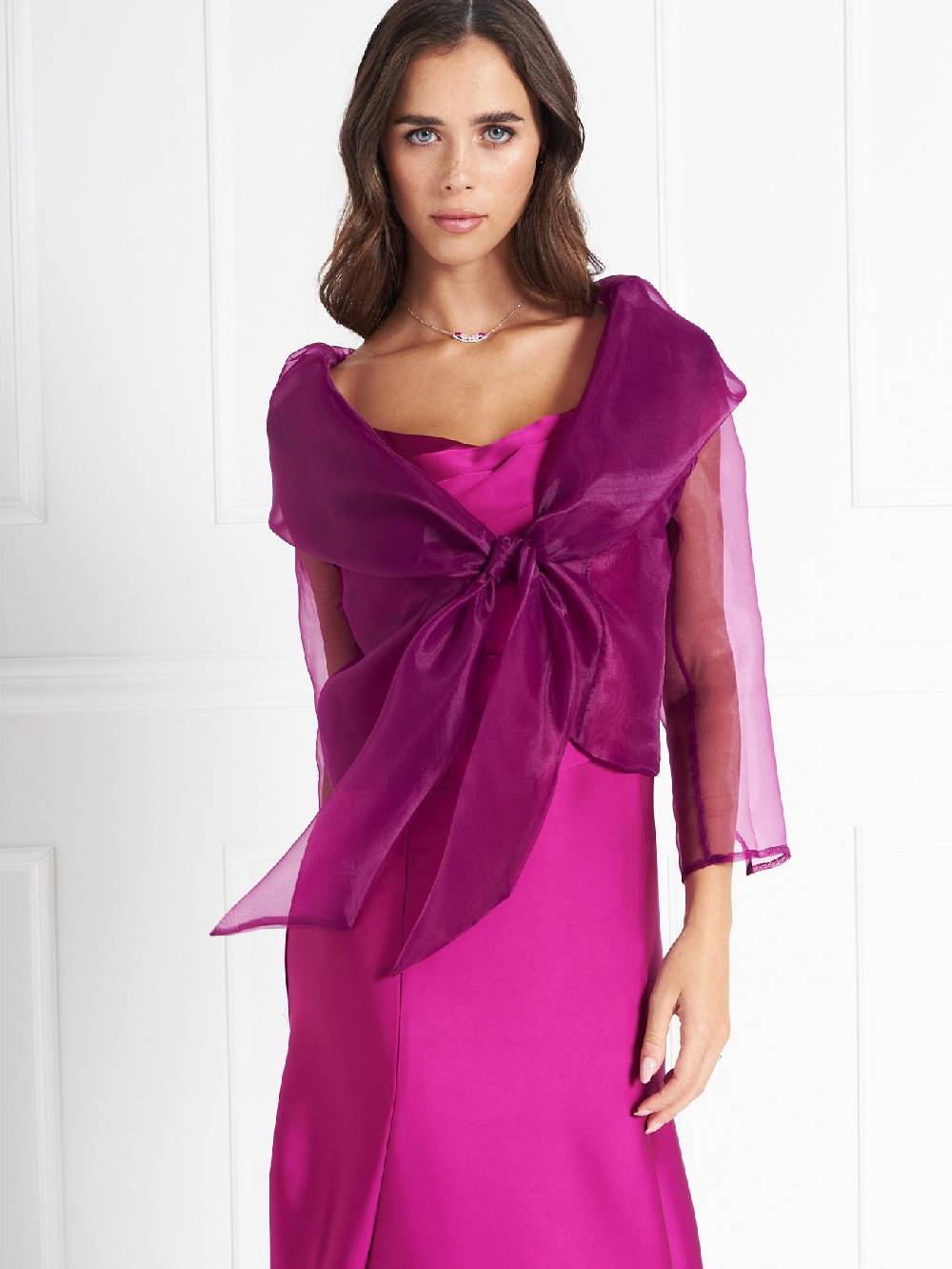 Rinascimento Coprispalle atelier in Organza Lampone