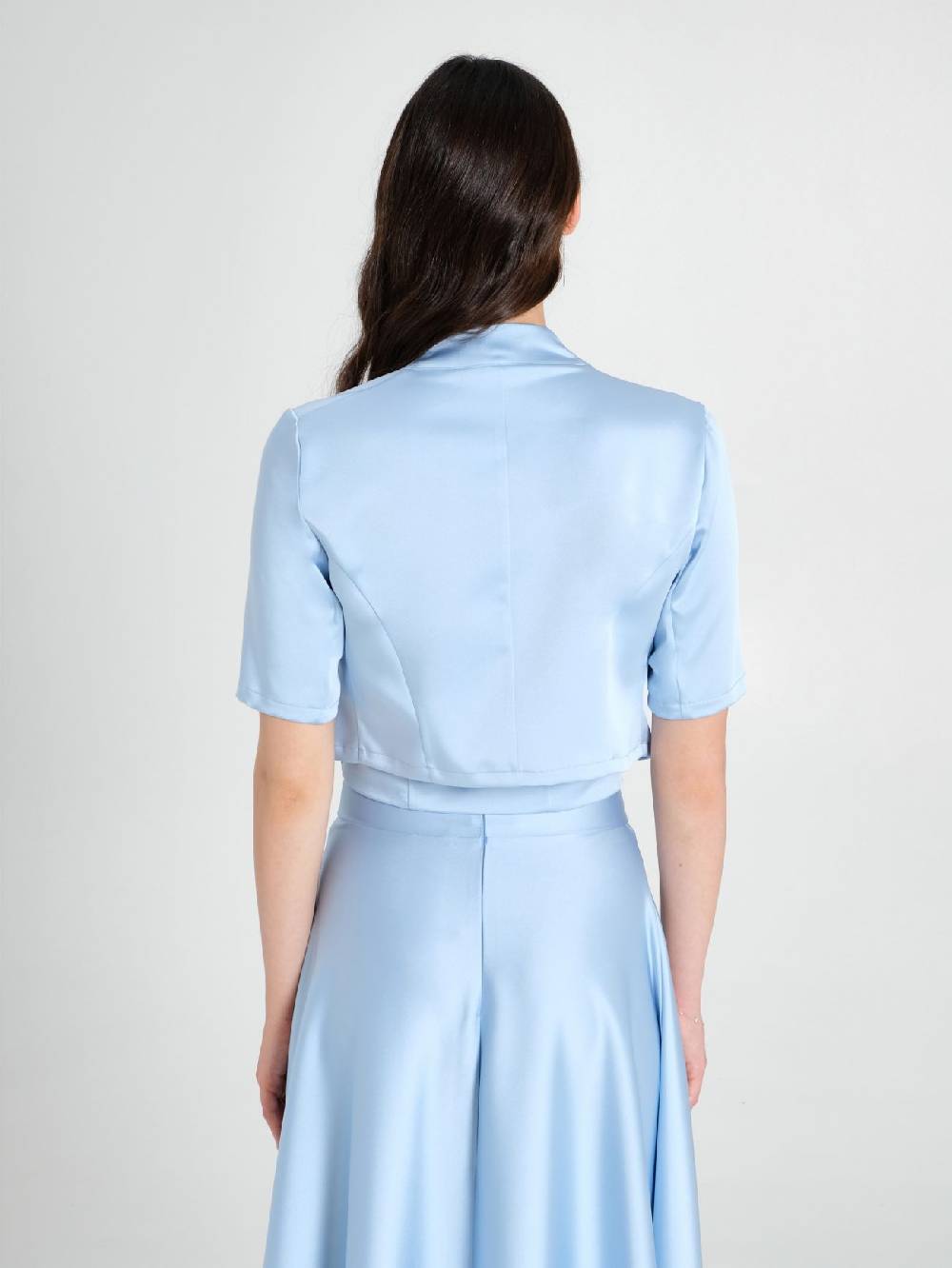 Rinascimento Coprispalle In Raso Strutturato Azzurro