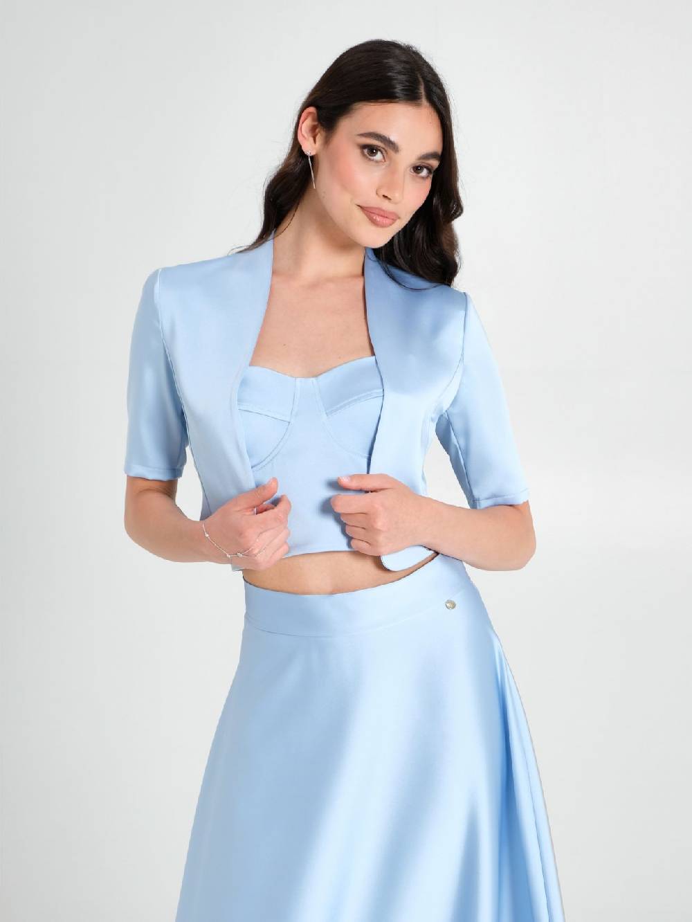 Rinascimento Coprispalle in Raso Strutturato Azzurro