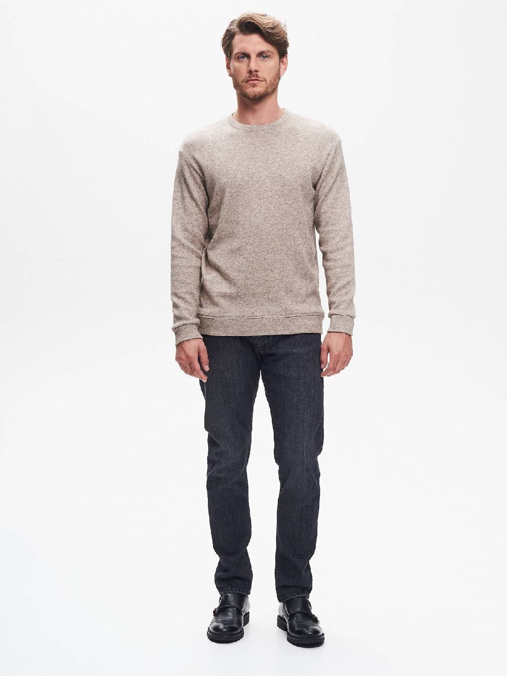 Rinascimento Felpa Girocollo Uomo In Maglia Tagliata Fango QB24